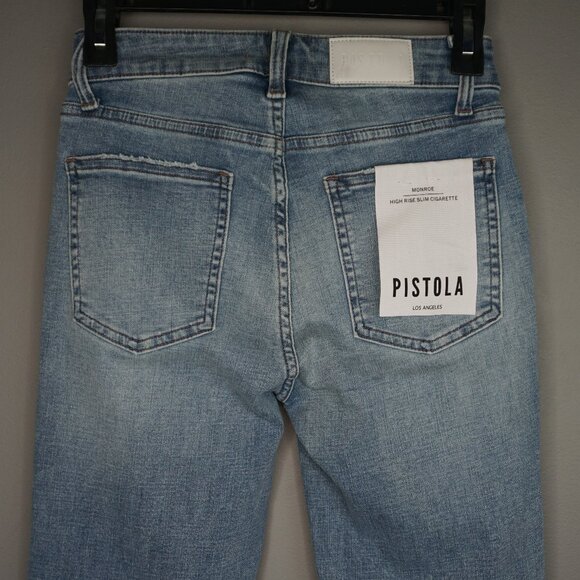 New Pistola Monroe High Rise Slim Cigarette Distressed Jeans size 24 - Picture 8 of 14